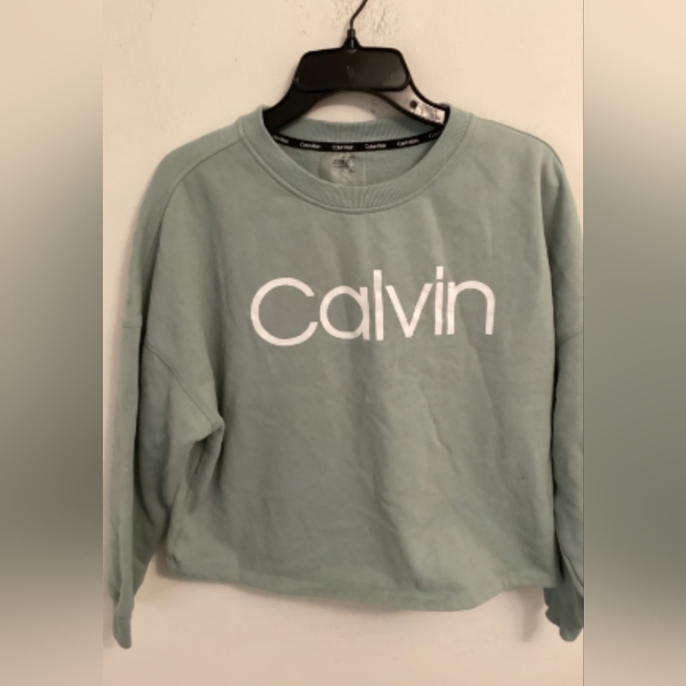 Mint Green Calvin Klein Crop Sweater_XXL